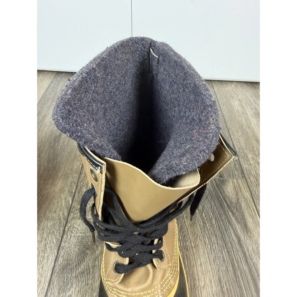 Sorel Vintage Caribou Pac Boots Tan Black Size 12 Winter Snow Waterproof Mens